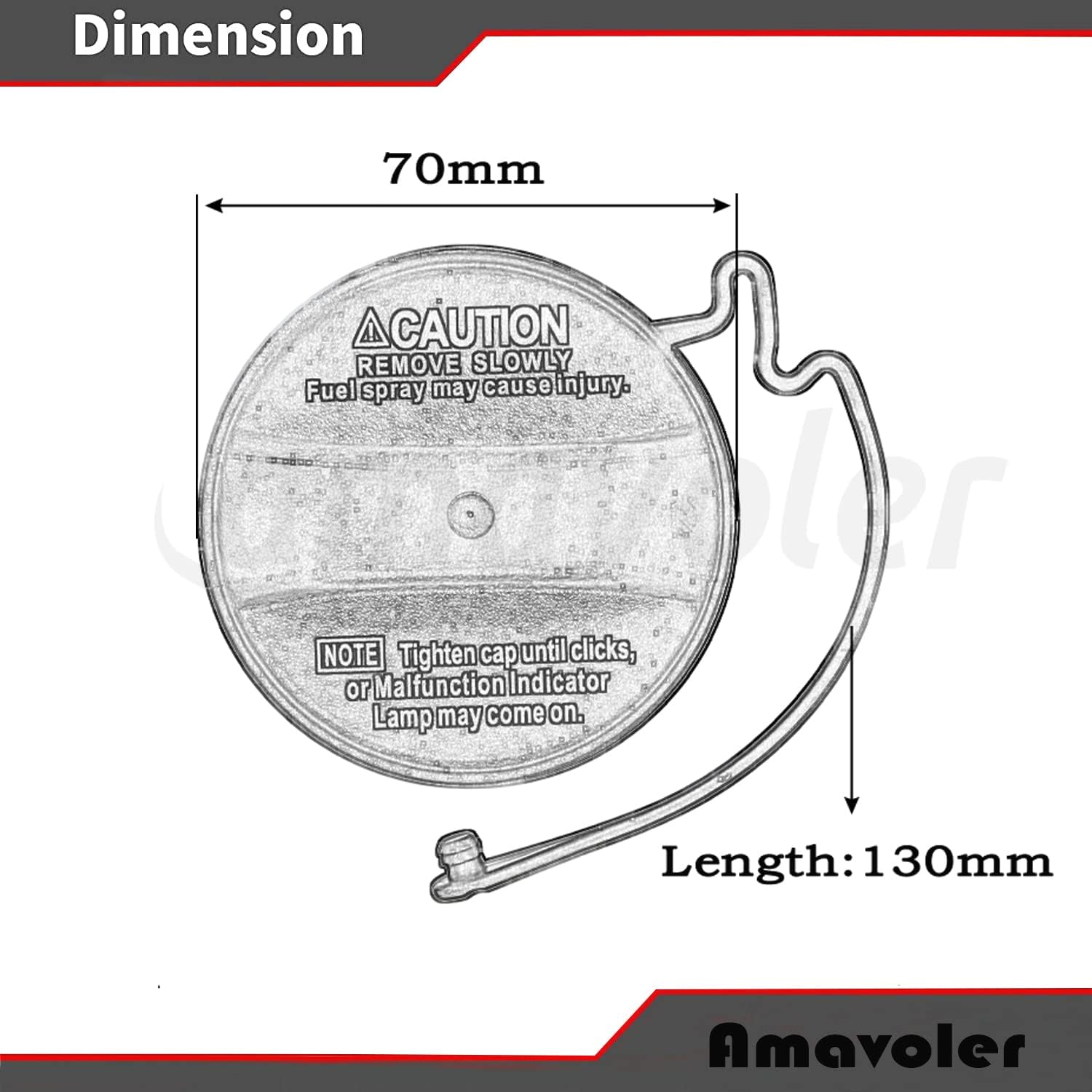 Amavoler 77300-47010 Tapa de gasolina Accesorio de repuesto para Toyota-Corolla Camry Highlander 4Runner Avalon Matrix Sequoia Sienna Solara Tacoma