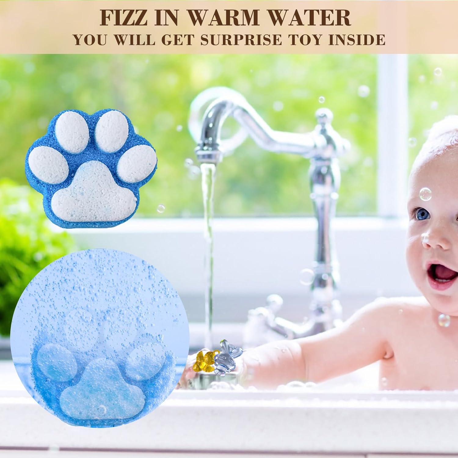 Bomba de baño de patas para niños con juguetes sorpresa en el interior, 12 piezas coloridas hechas a mano de bola de baño natural con juguetes de