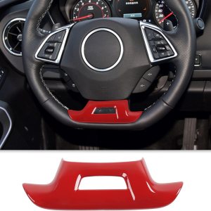 CheroCar Cubierta decorativa para volante Chevrolet Camaro Accesorios interiores para Chevrolet Camaro 2017-2022 (rojo) CheroCar Cubierta decorativa para volante Chevrolet Camaro Accesorios interiores para Chevrolet Camaro 2017-2022 (rojo)