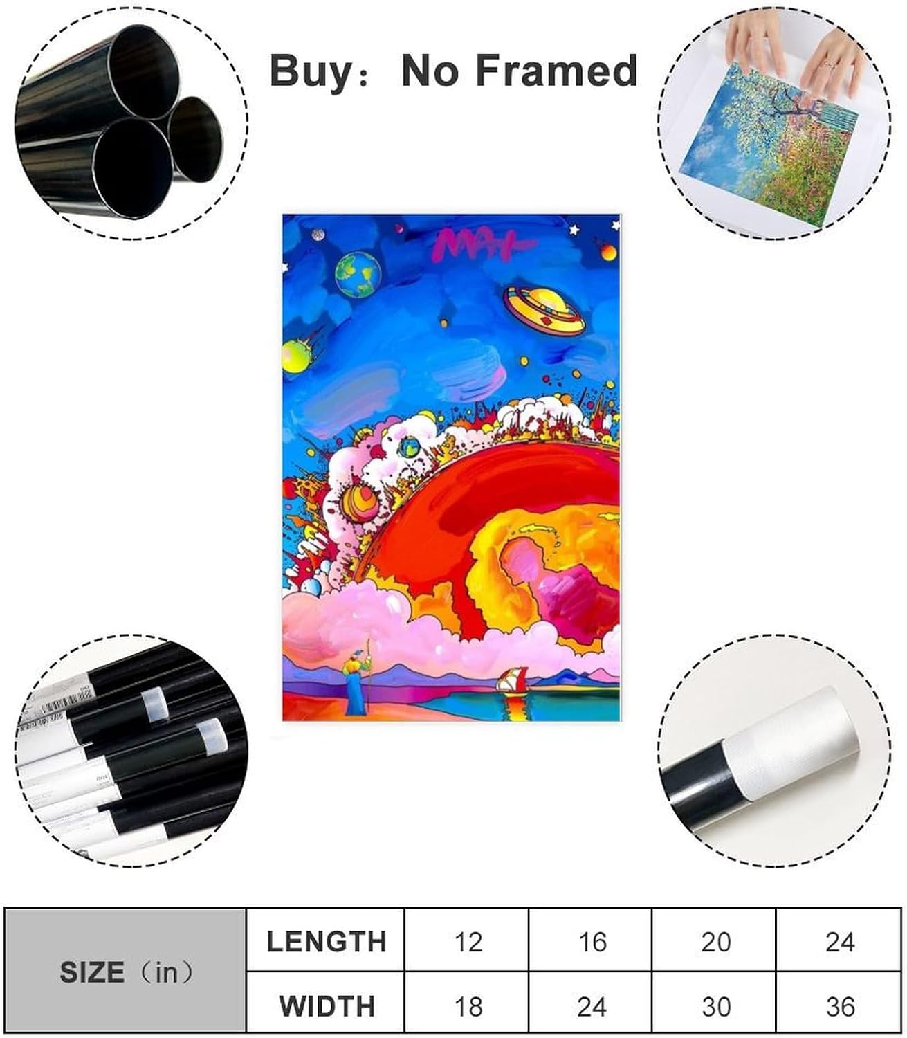 35+ Peter Max – Póster artístico para pared, arte estético, pinturas en lienzo, arte de pared para sala de estar, dormitorio, decoración del hogar,