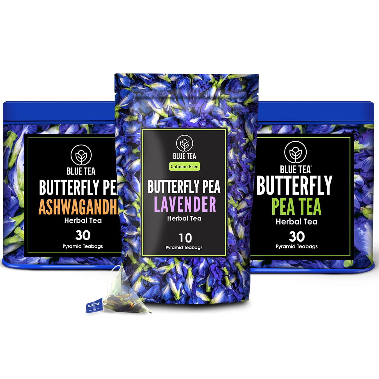 BLUE TEA – Butterfly Pea + Lavender + Ashwagandha Freshest Herbal Tea  Sin cafeína – Sin gluten  Sin OMG