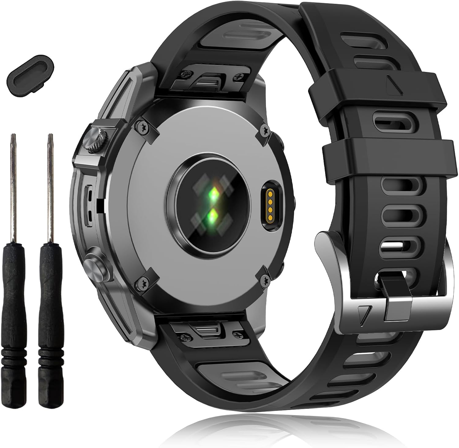 Correa de repuesto QuickFit de 1.024 in para Fenix 7X Pro, correa de silicona EZMVZKU Sport compatible con Garmin Tactix 7 Pro Enduro 2 Fenix 6X Pro