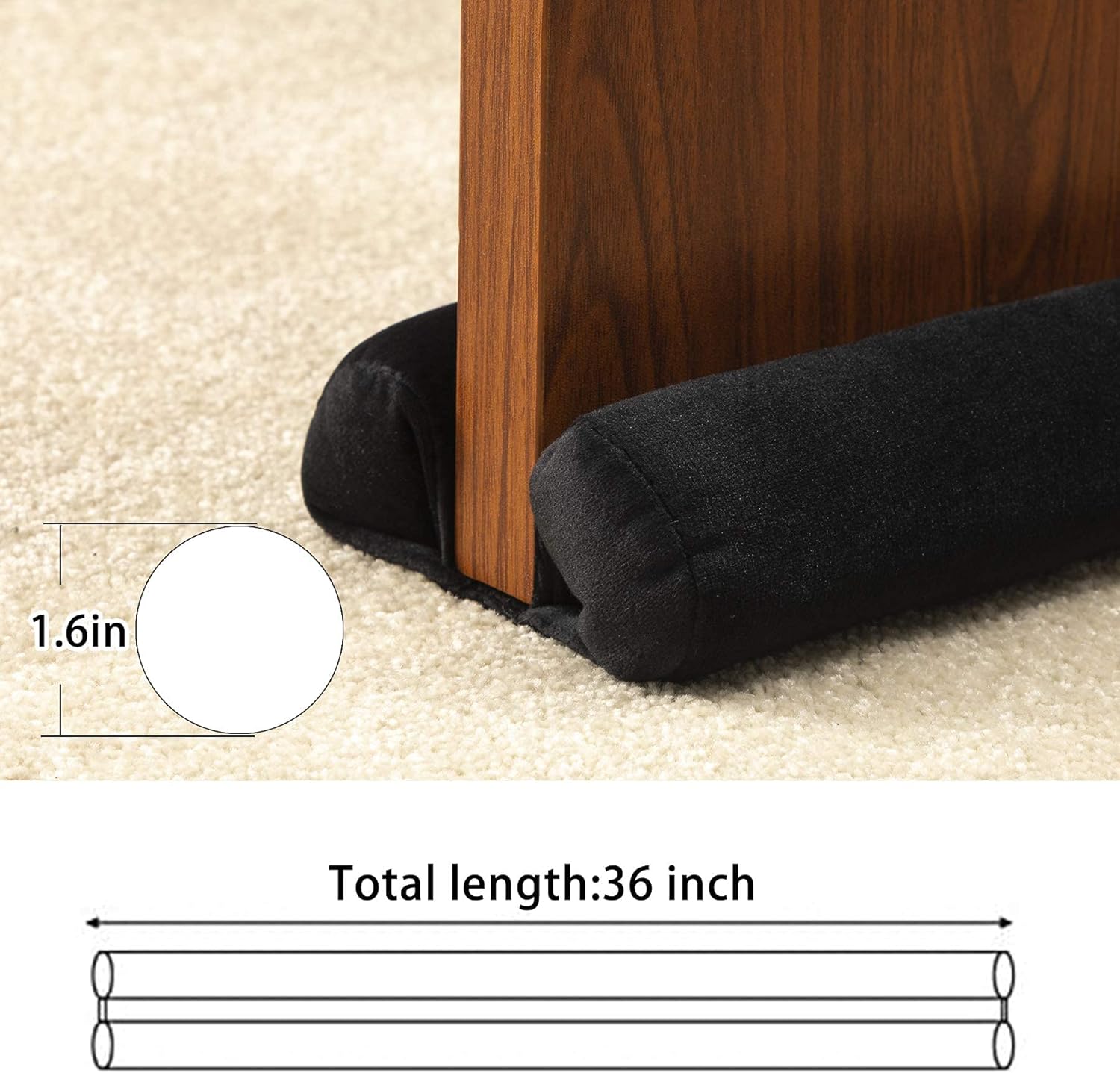 Tapón de dardos para puerta doble, burlete para parte inferior del sello de la puerta, bloqueador de polvo y ruido, 1.5 pulgadas, aislamiento
