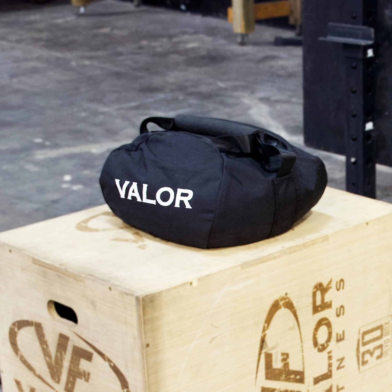 Valor Fitness Bolsa de arena Work Out – Bolsa de lona autolenada – Mango de agarre grueso – Construcción de vinilo resistente – Cremallera reforzada
