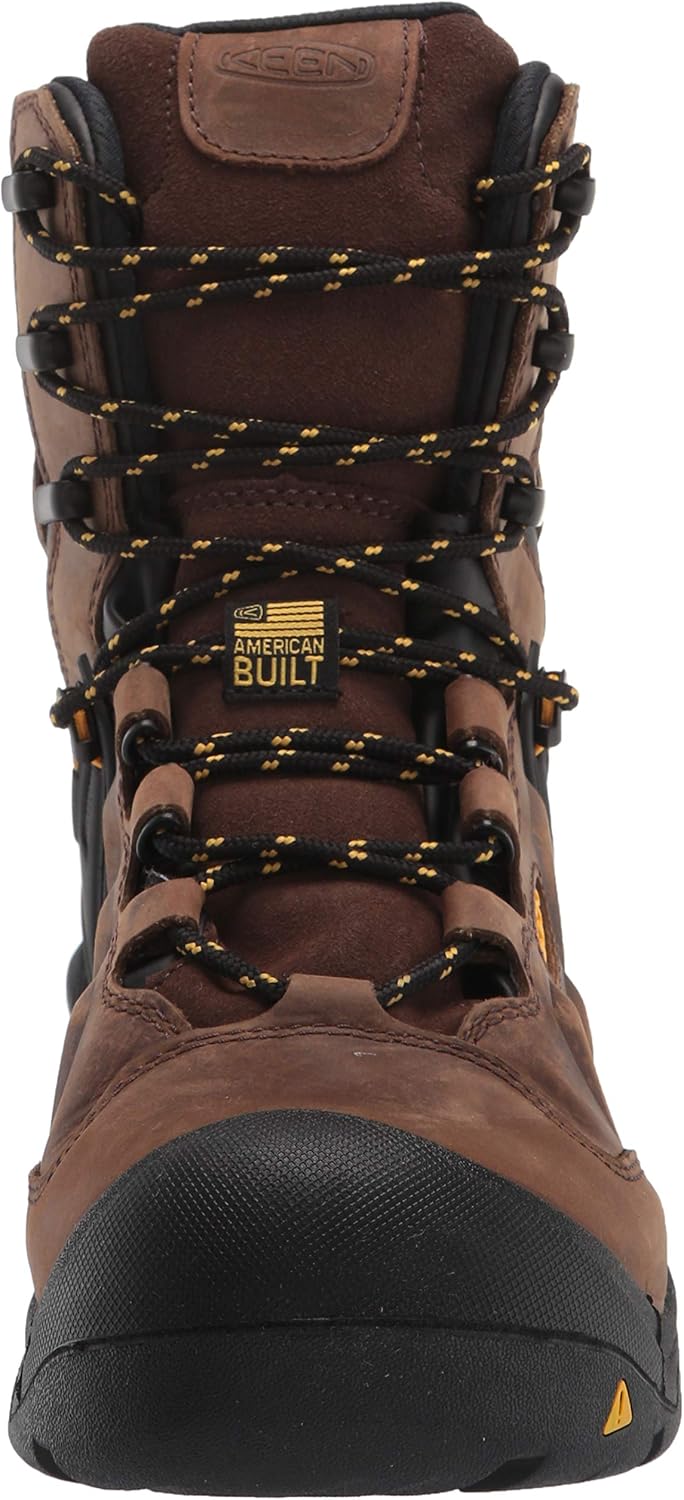 KEEN Utility Botas de trabajo Dover de cuero impermeable con punta compuesta de 8 pulgadas para hombre