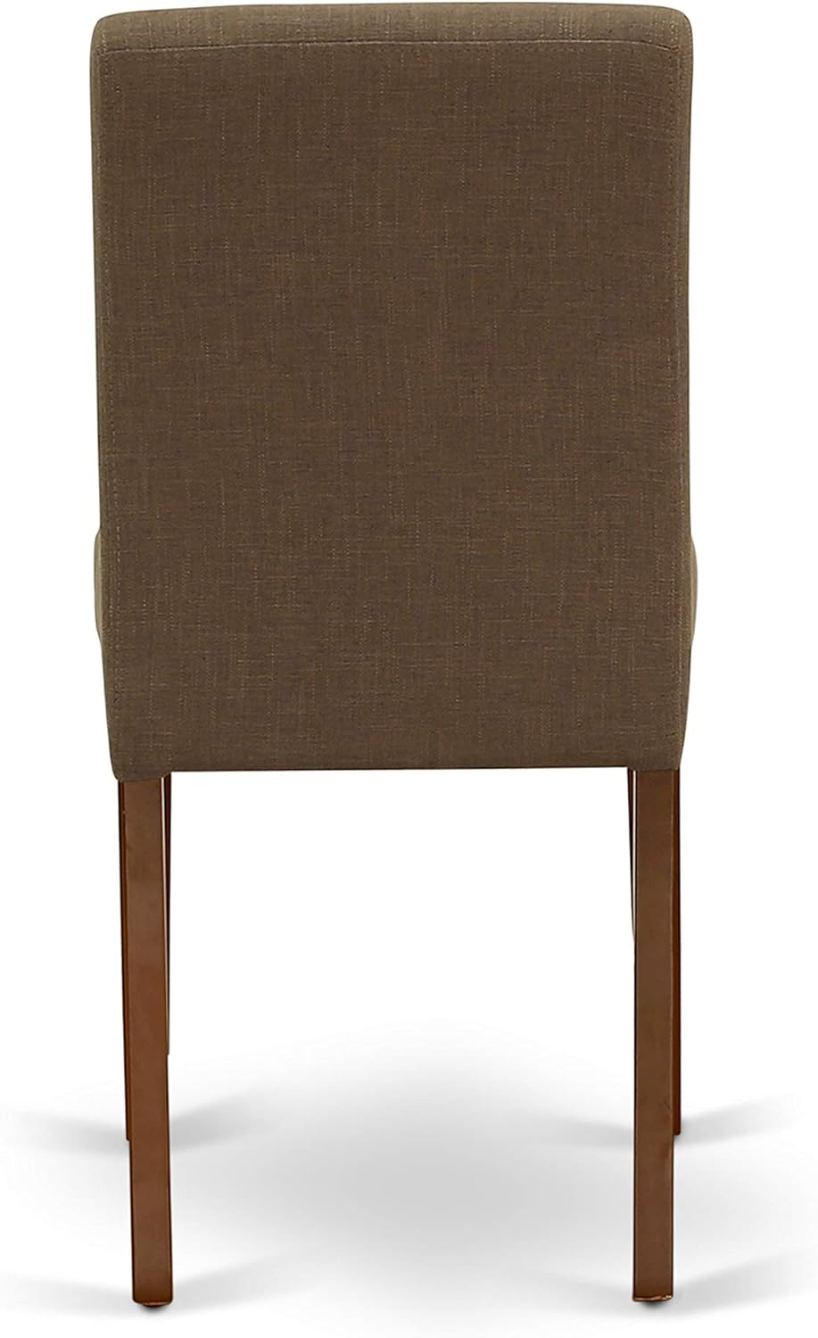 East West Furniture ABP3T18 Parson – Juego de 2 sillas acolchadas de tela de lino para comedor, color caoba