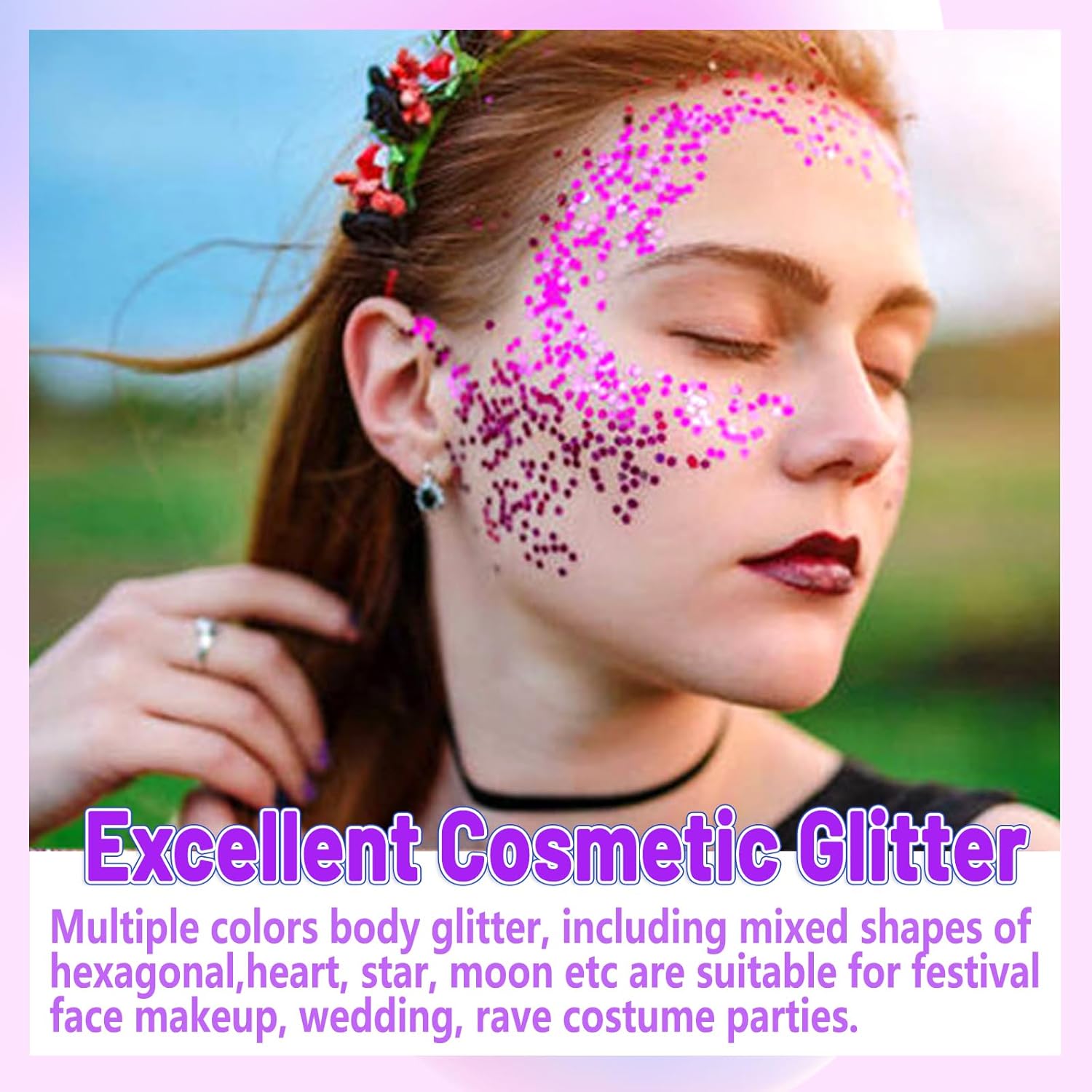 Allstarry Purpurina holográfica gruesa para el cuerpo, 4 colores, maquillaje cosmético con purpurina para la cara, lentejuelas de sirena, pintura