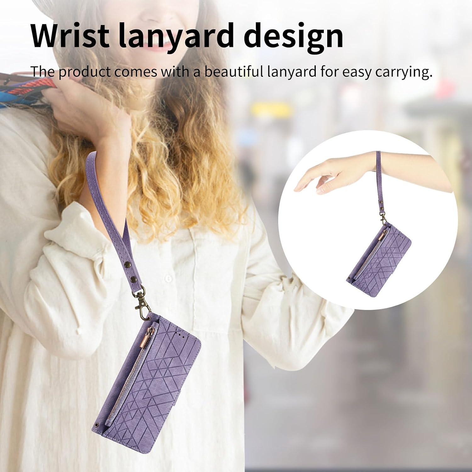 Asuwish Funda de teléfono para Samsung Galaxy S21 Plus S21+ 5G Funda tipo cartera con protector de pantalla de vidrio templado y cremallera