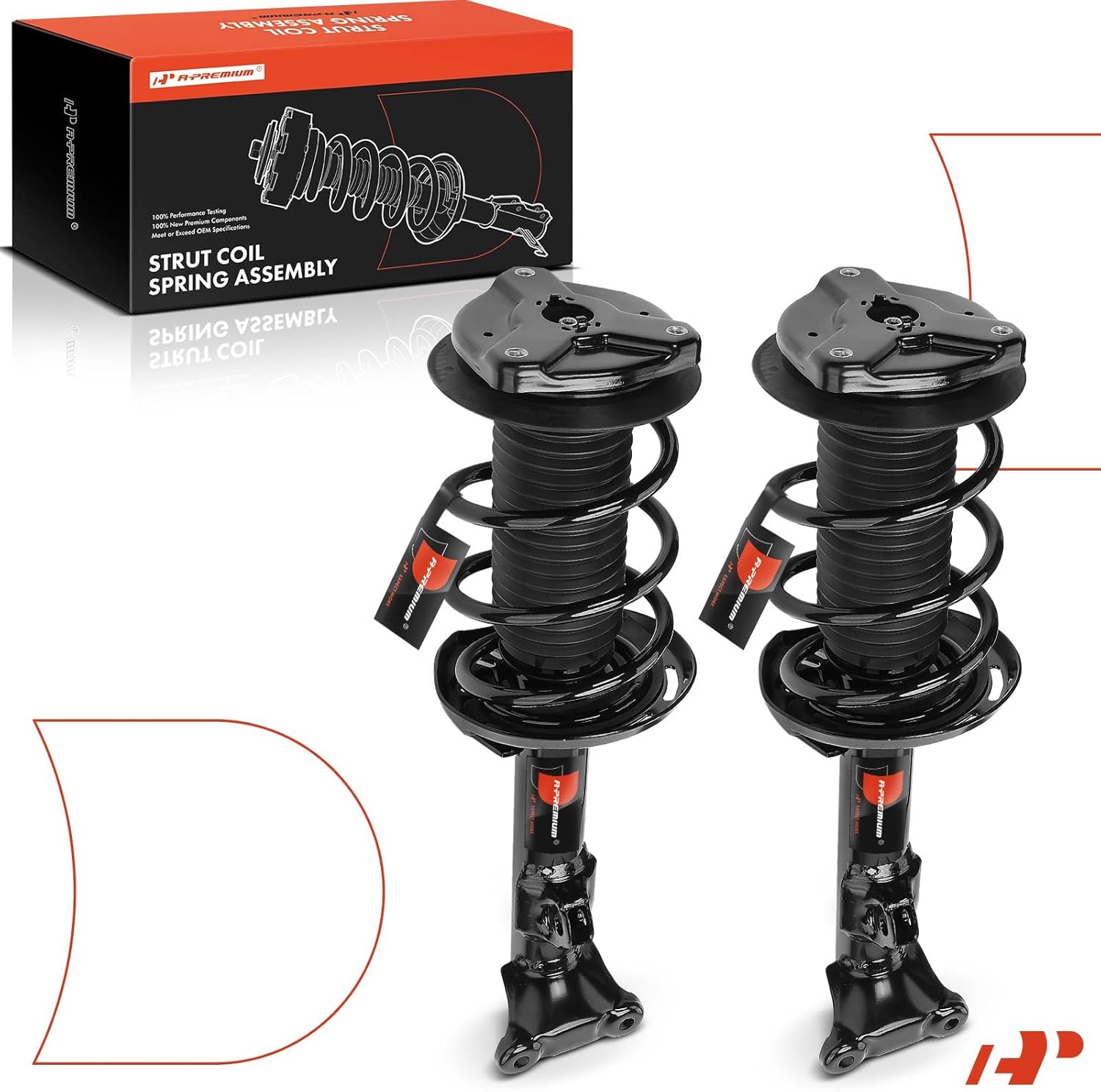 A-Premium Par delantero (2) Conjunto completo de amortiguador y muelle helicoidal compatible con Mercedes-Benz C230 2008-2009, C250 2010-2014, C300,