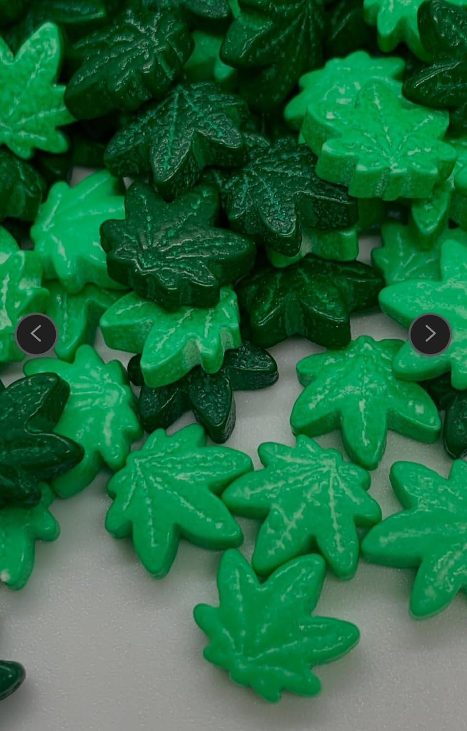Gránulos de hojas de cáñamo de azúcar, decoraciones comestibles para fiestas, sabrosa decoración de pasteles y cobertura de helado, perfectos para