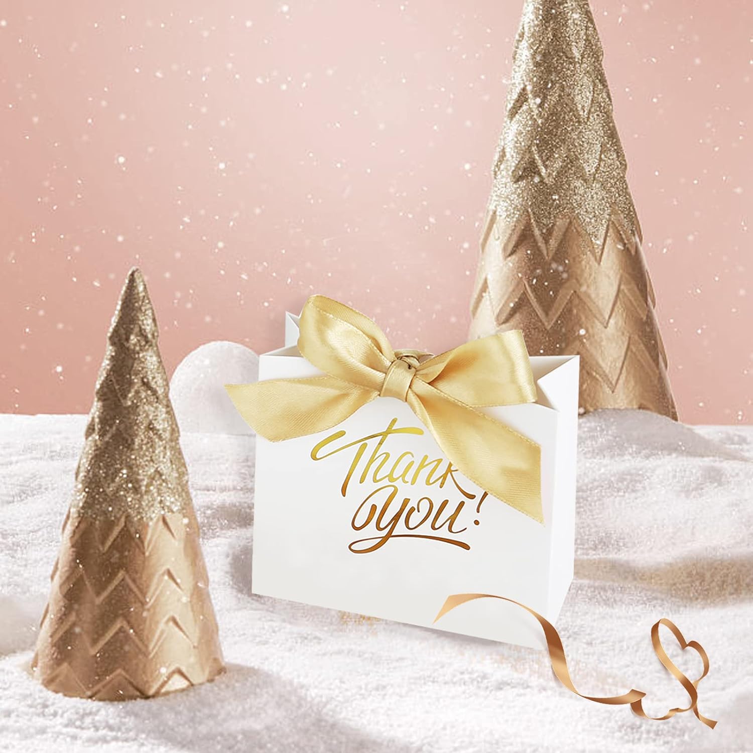 KPOSIYA Bolsas de regalo pequeñas, paquete de 50 bolsas pequeñas de agradecimiento de 4.5 x 1.8 x 3.9 pulgadas, bolsas de regalo de papel blanco,
