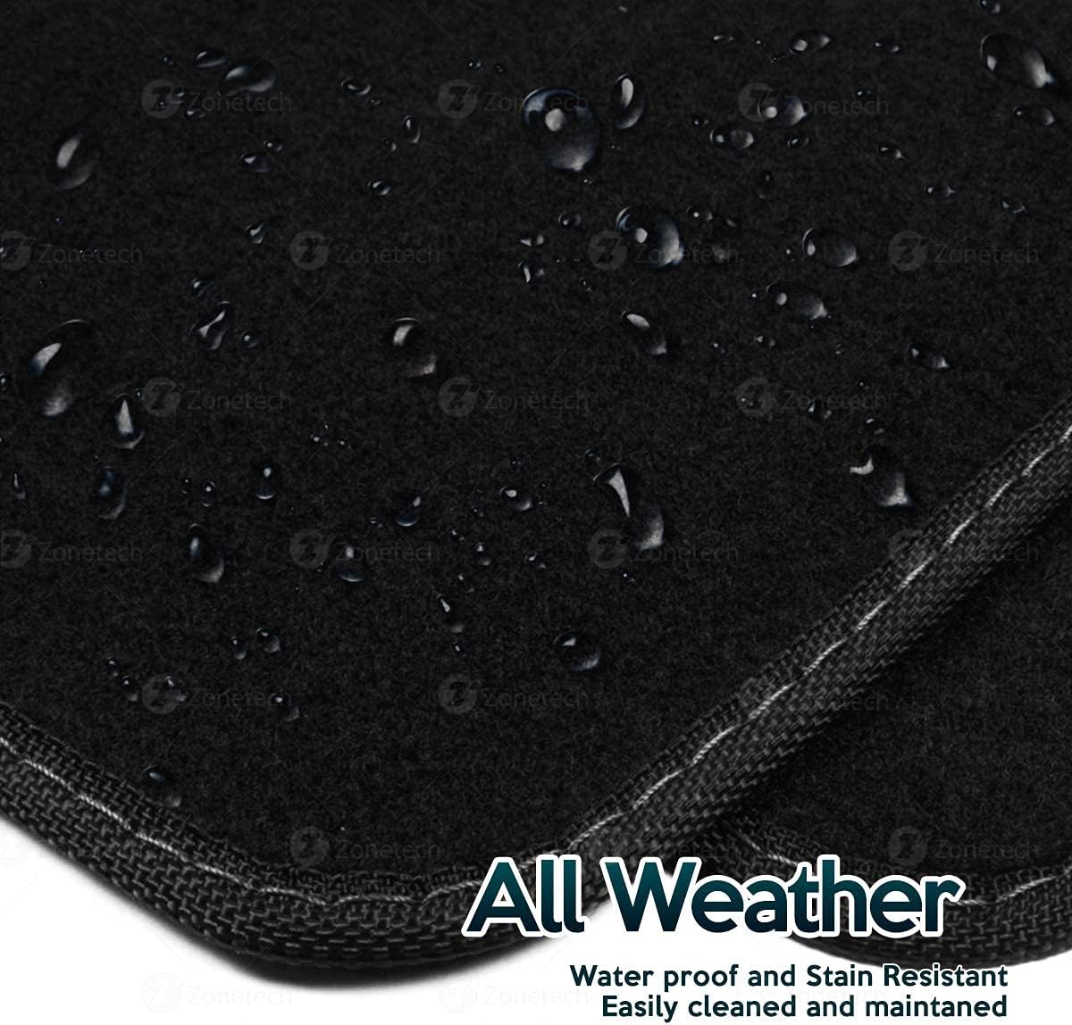 zona Tech ALL weather Alfombra Vehículo Floor mats- 4-Piece Negro Calidad Premium Alfombra Piso Esteras Plus vinilo talón Pad para Protección