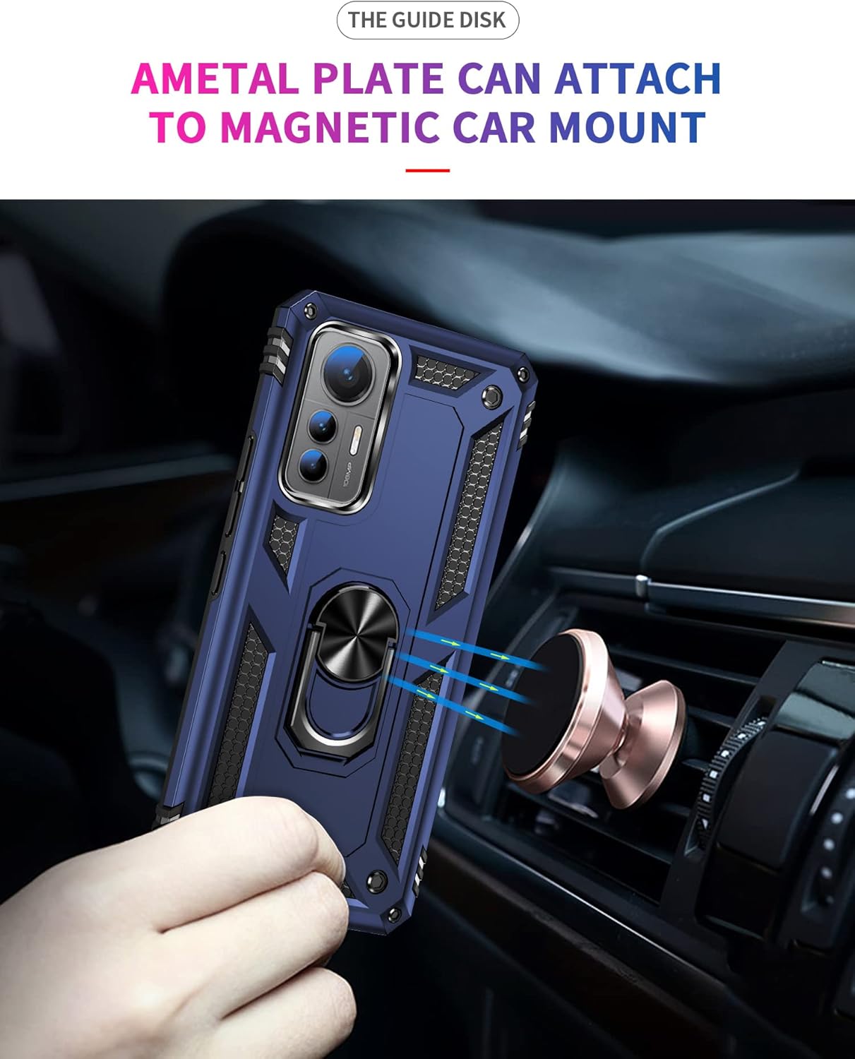 Funda para Xiaomi 12 Lite 5G, Xiaomi 12 Lite Funda para teléfono Slim Fit Protección militar a prueba de golpes Armor Defender Funda protectora para