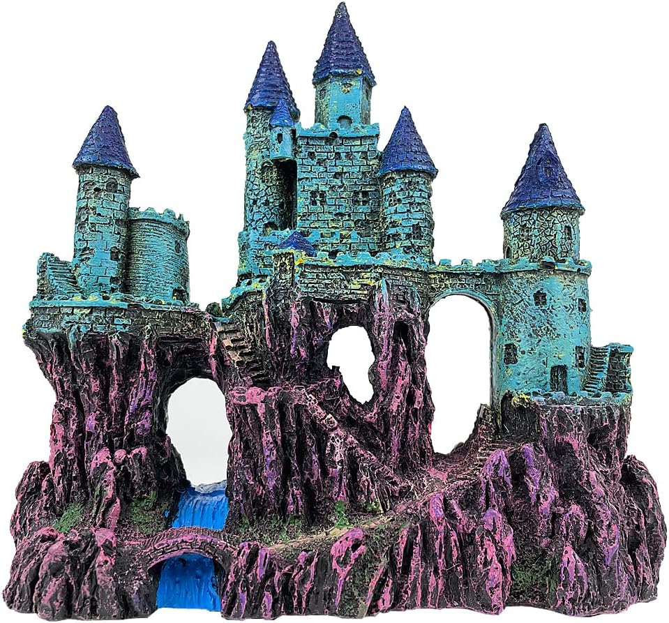 VMCN Decoración de castillo de acuario para pecera, castillo, escondites de cuevas, suministros de plantas de casa, accesorios seguros para peceras