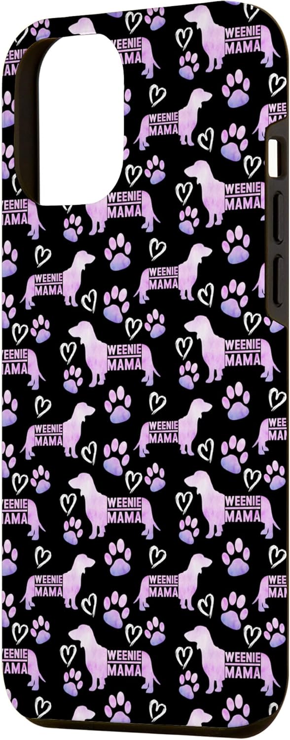 Funda de regalo para iPhone 13 Pro Max Dachshund Mom Weenie Mama Weiner Dog Pink Women