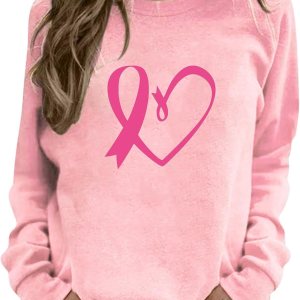 Linda sudadera de cinta rosa para mujer 2023, sudadera moderna de cuello redondo para cáncer de mama, sudadera con cuello redondo para Linda sudadera de cinta rosa para mujer 2023, sudadera moderna de cuello redondo para cáncer de mama, sudadera con cuello redondo para