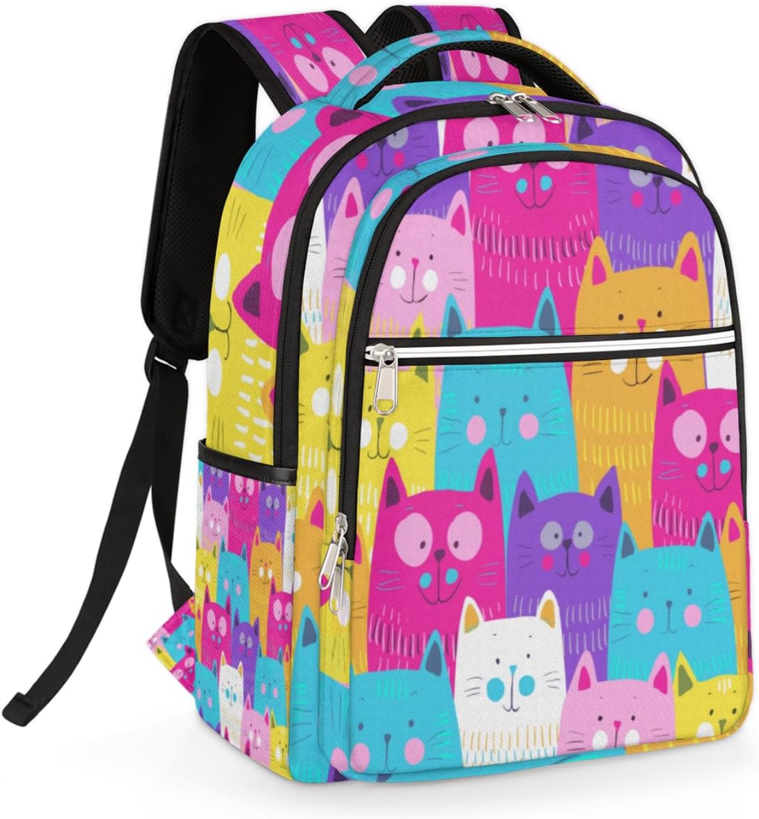 Smart Cartoon Cat Travel Laptop Backpack for Women Lightweight Laptop Bag Fits 15.6 inch Laptop Durable Travel Backpack Casual Daypack for Work