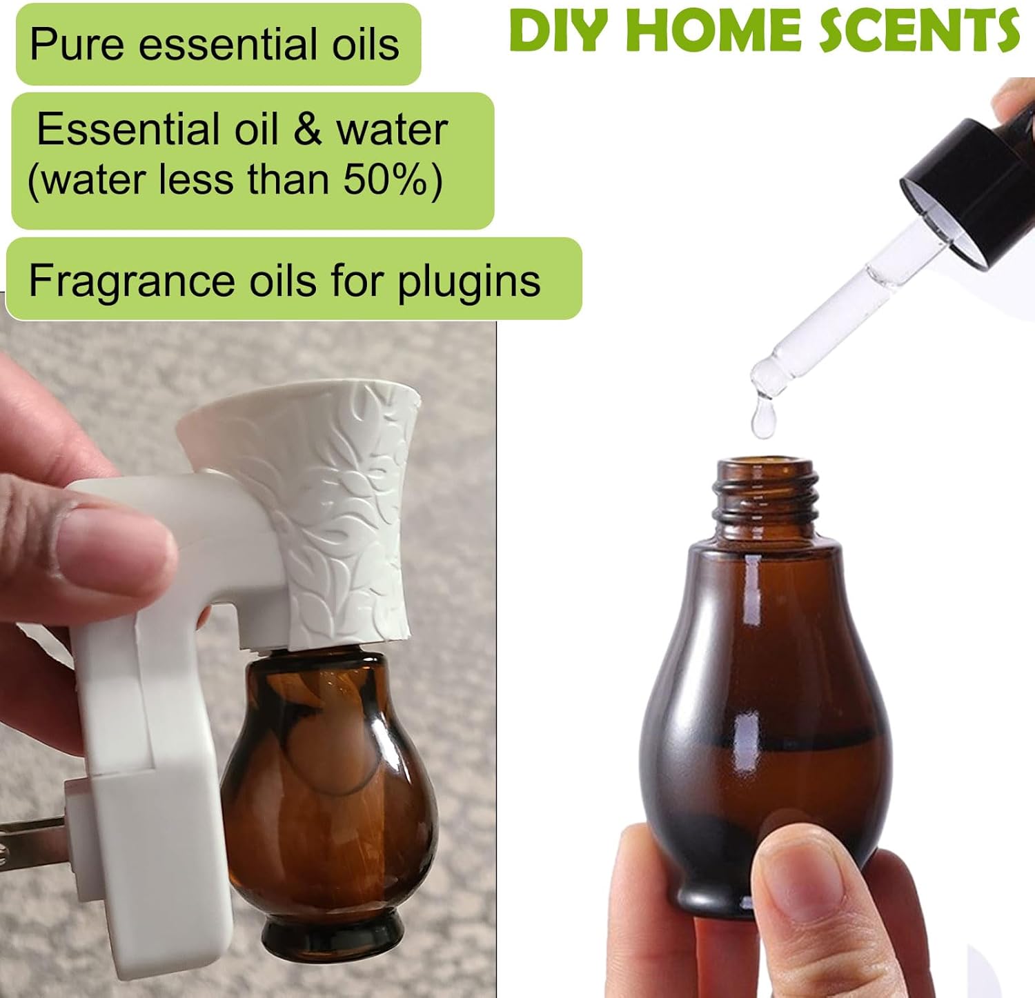 4 paquetes de enchufes en blanco para ambientador de bricolaje, difusor de aromaterapia enchufable vacío libre para rellenar con aceites esenciales