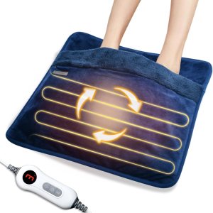 Calentador eléctrico de pies con calefacción de doble cara, almohadilla térmica lavable debajo del escritorioen la cama, 20 x 20 pulgadas, ajustes Calentador eléctrico de pies con calefacción de doble cara, almohadilla térmica lavable debajo del escritorioen la cama, 20 x 20 pulgadas, ajustes