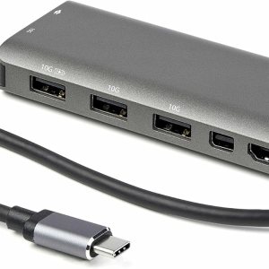 StarTech.com Adaptador multipuerto USB C – USB-C a HDMI o Mini DisplayPort 4K 60Hz, paso de entrega de energía de 100 W, concentrador USB de 4 StarTech.com Adaptador multipuerto USB C – USB-C a HDMI o Mini DisplayPort 4K 60Hz, paso de entrega de energía de 100 W, concentrador USB de 4