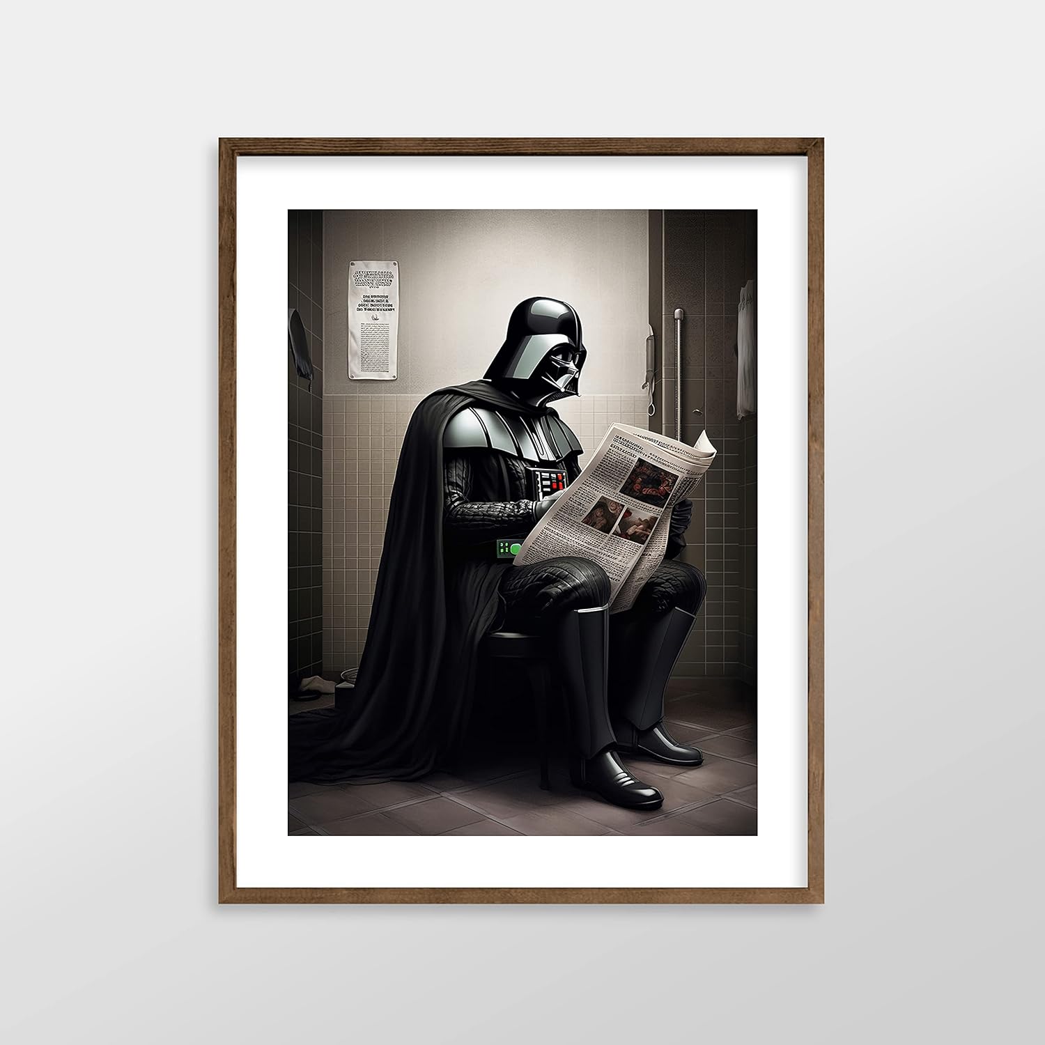 Star Wars Bathroom Décor Art Print – Premium Giclee Fine Art Print – Aesthetic Modern Vintage Painting Style Darth Vader Stormtrooper Yoda Print