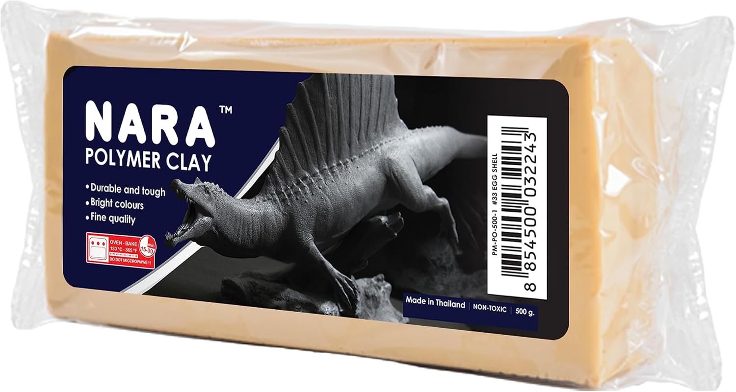 NARA Arcilla para hornear polimérica, 1 color, 1 bloque, 16.01 oz (1 libra) (cáscara de huevo)