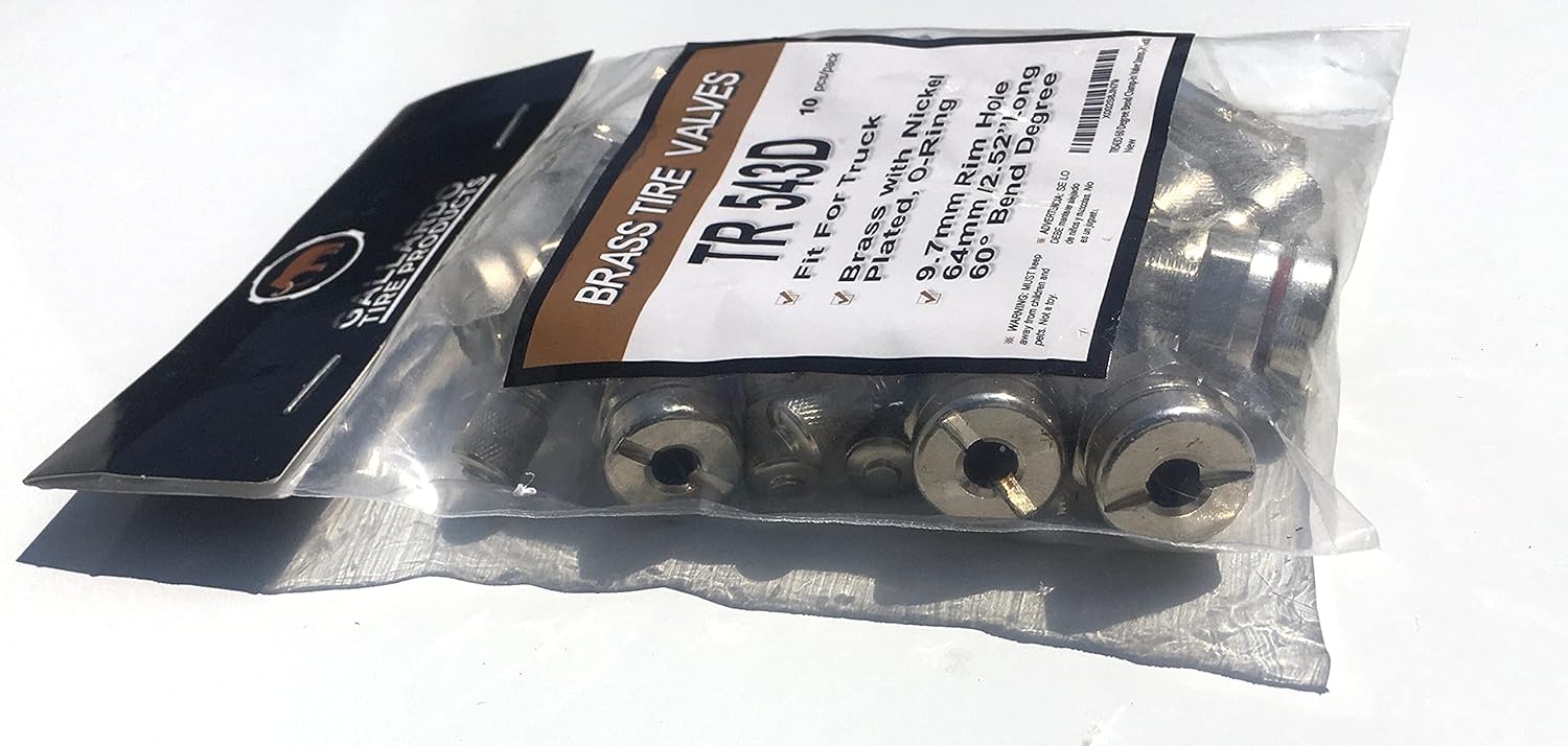 TR543D – Vástagos de válvula de camión con abrazadera de 60 grados (paquete de 10) niquelado