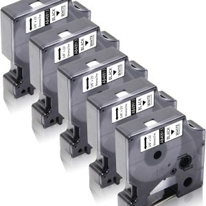 Absonic Paquete de 5 etiquetas T 40913 compatibles con Dymo D1 cinta de etiquetas de 0.354 in 41913 S0720680 0.354 in 0.35 pulgadas, recambios de Absonic Paquete de 5 etiquetas T 40913 compatibles con Dymo D1 cinta de etiquetas de 0.354 in 41913 S0720680 0.354 in 0.35 pulgadas, recambios de