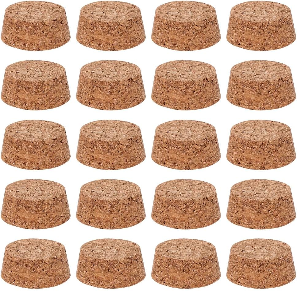 BENECREAT Burlywood – 20 tapones de corcho cónicos de madera, corchos de madera suave para manualidades de botellas de cerveza de vino, 1.5 pulgadas