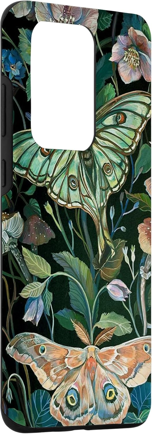Funda para Galaxy S20 Ultra Aesthetic Luna Moth Vintage Botanical Boho Mushroom Flower