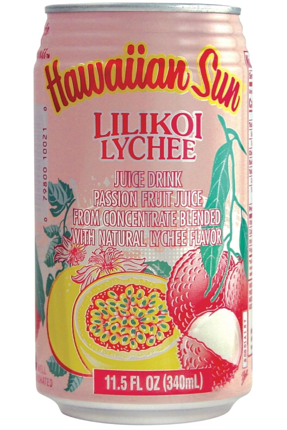 Hawaiian Sun – Jugo de frutas tropicales de 11.5 onzas (paquete de 24 latas) (Lilikoi Lychee) fabricado en Hawái, incluido con regalos MPJ