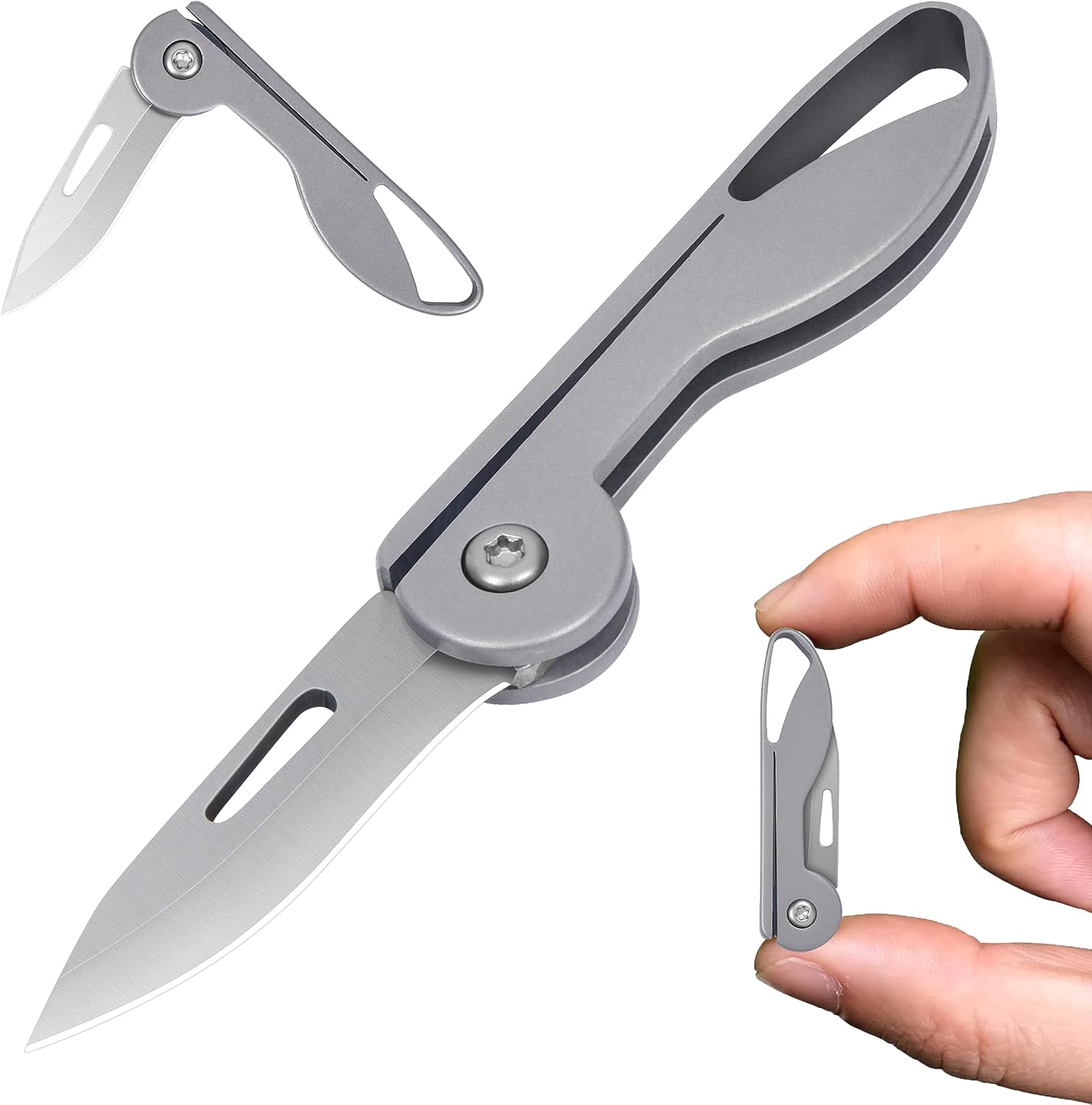 Mini cuchillo de llavero, mini cuchillo plegable de bolsillo con bloqueo de forro, regalos para mujeres y hombres, perfecto para camping, pesca,