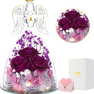 ANWEAO Regalos de rosas de flores en figuras de ángel de cristal, regalos de cumpleaños para mujeres, regalos de rosa para el día de la madre para ANWEAO Regalos de rosas de flores en figuras de ángel de cristal, regalos de cumpleaños para mujeres, regalos de rosa para el día de la madre para