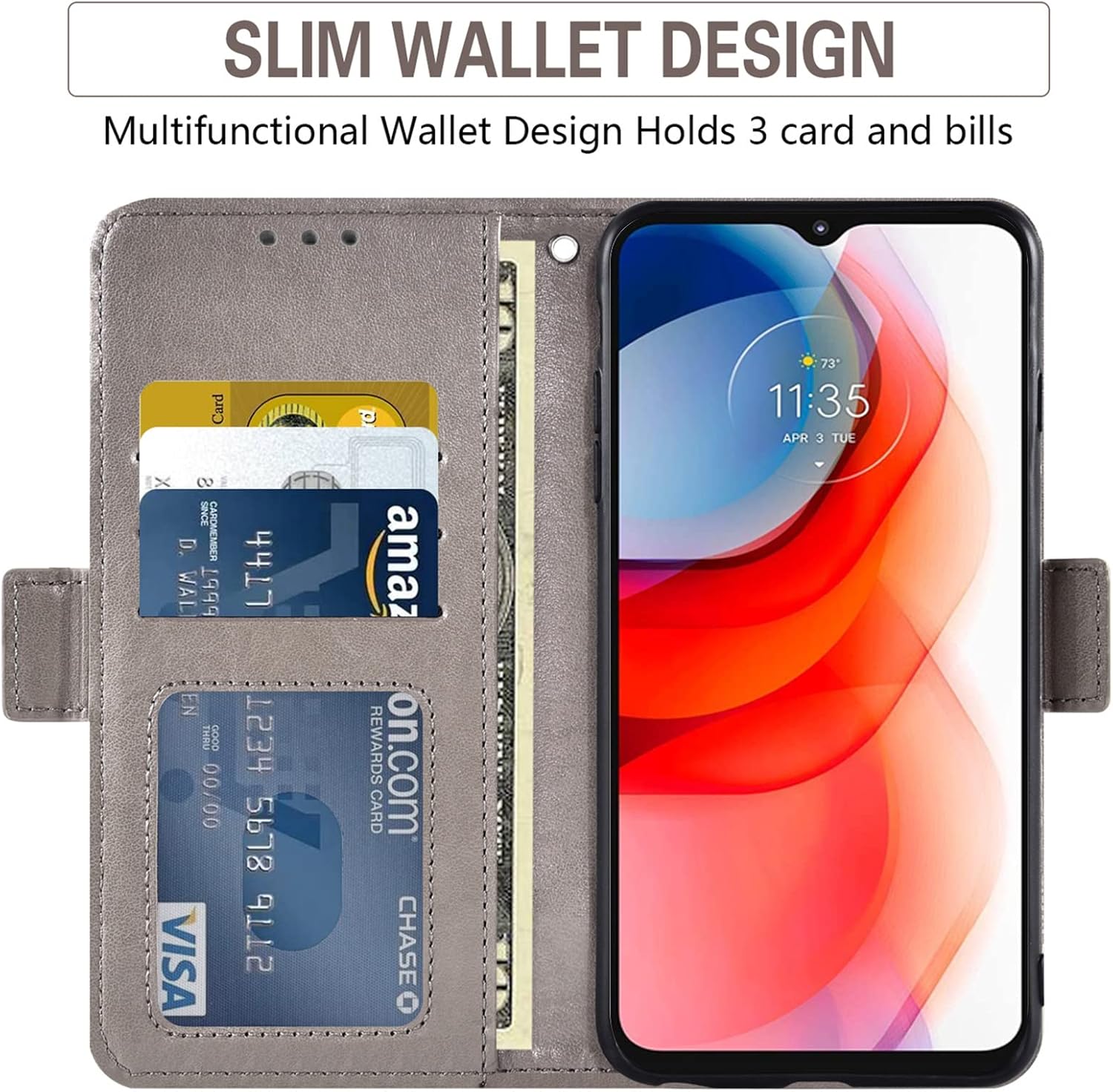 Asuwish Funda de teléfono para Moto G Play 2021 con protector de pantalla de vidrio templado y cartera de cuero con diseño de flores, soporte para