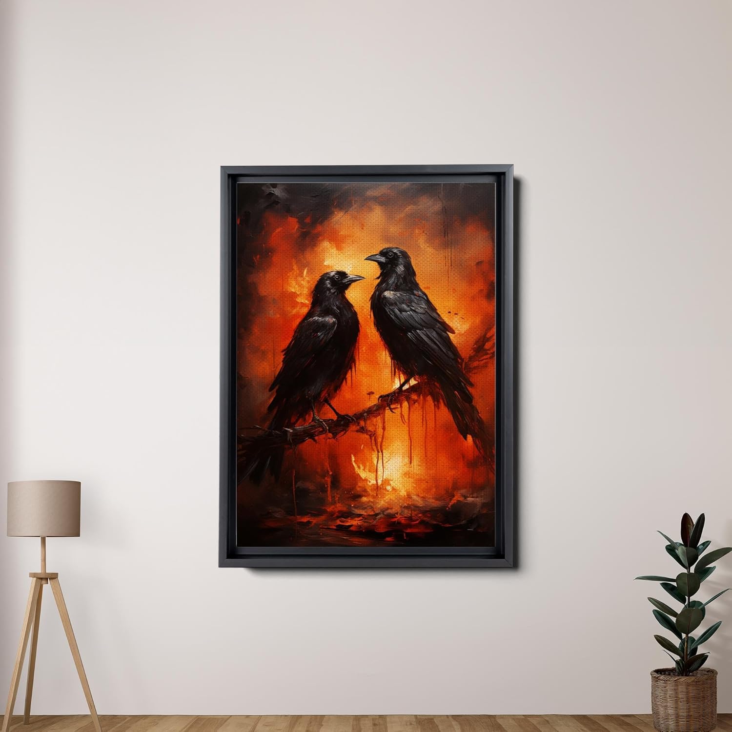 Lustrous Art Print, Two Mirrored Crows Circling In Surreal Sky, Crow Prints, Crow Art, Crow Artwork, Crow Art Print, Crow Art Canvas, Canvas Prints,