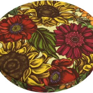 Funda redonda para taburete de bar de girasol, cojín de asiento con parte inferior elástica, lavable y antideslizante, para taburete de bar, funda Funda redonda para taburete de bar de girasol, cojín de asiento con parte inferior elástica, lavable y antideslizante, para taburete de bar, funda