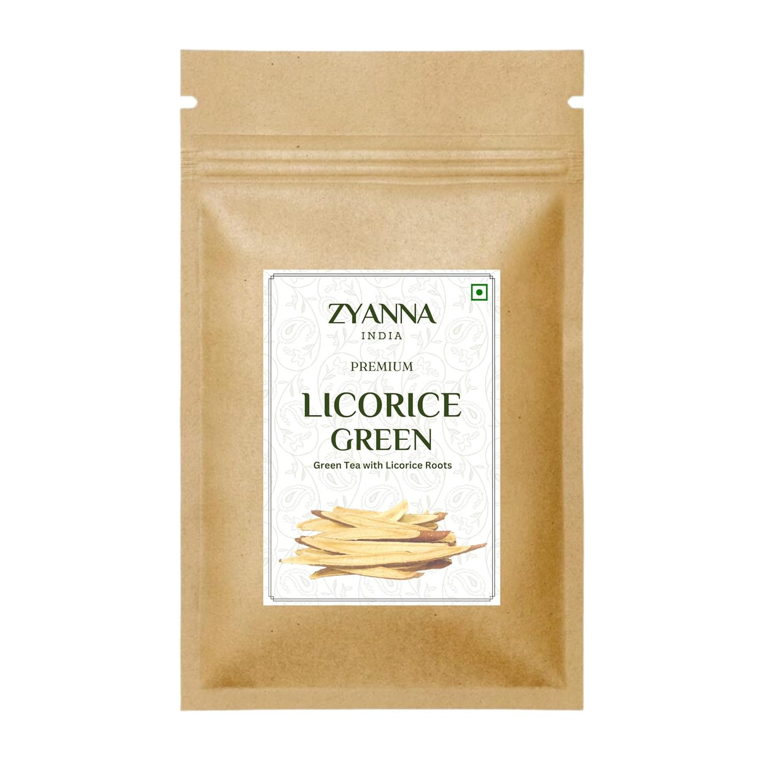 Zyanna Té de regaliz  Té verde de primera calidad con raíz de regaliz (3.53 oz-100 g-50 tazas) Té tradicional de regaliz egipcio de hojas sueltas,