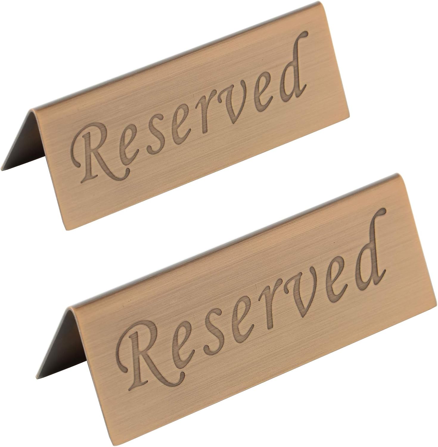 Letrero reservado  Letrero de mesa de acero inoxidable para 10 años, soporte superior para tienda de campaña para restaurantes, bodas, eventos,