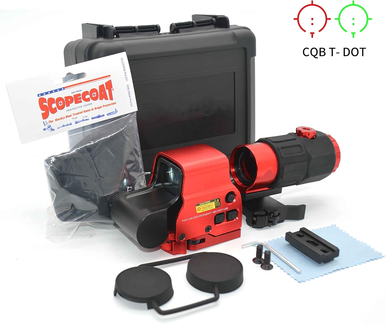 558+G45X Miras, 558 puntos rojos y verdes, vista holográfica G45X 5X Lupa Reflex Scope Combo con montaje de liberación rápida, ajuste de montaje de