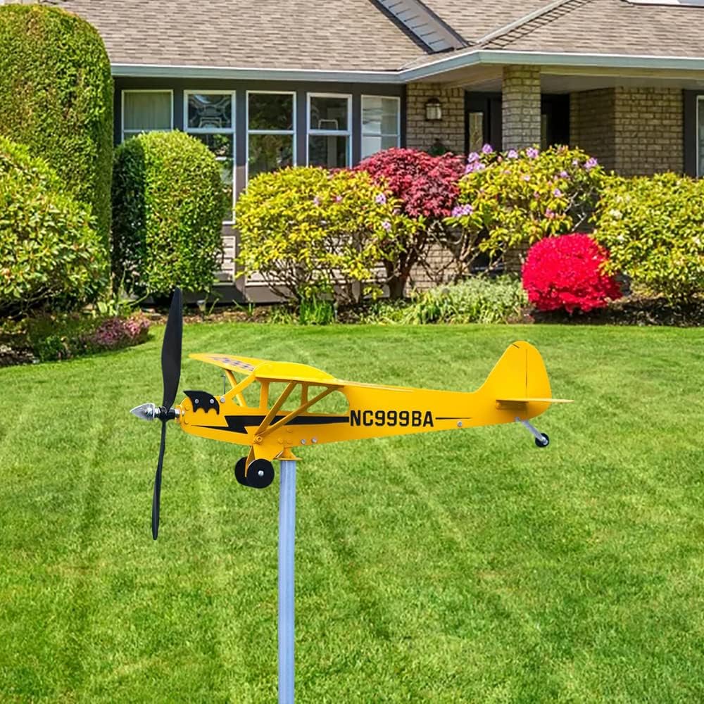 Piper J3 Cub – Molino de viento para avión, veleta meteorológica de avión, instrumento de medición de viento, veleta de metal para el clima, regalo