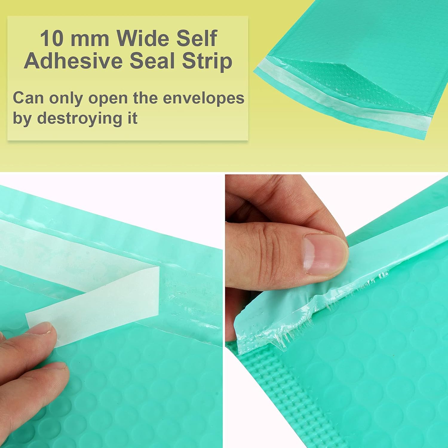 25 sobres de burbujas de 10 x 13 pulgadas, sobres acolchados autosellantes de burbujas, sobres de burbujas impermeables para envío y embalaje, verde