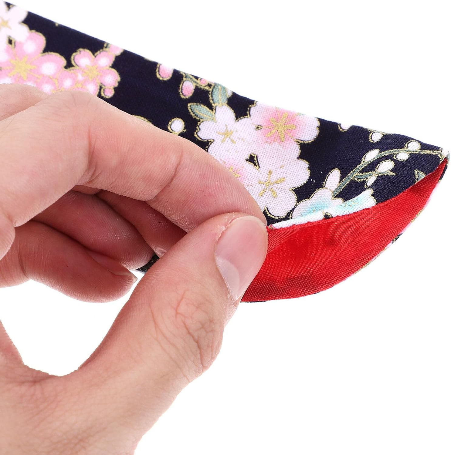 VOSAREA Fundas para ventilador de mano, 4 piezas, funda plegable para ventilador de mano, diseño de flores de cerezo, bolsa protectora de ventilador