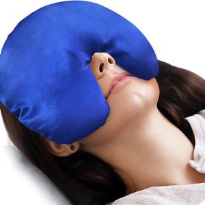 Atsuwell Máscara sinusal, máscara de ojos de compresión fría cálida para ojos secos, almohada pesada para ojos para microondas, almohadilla térmica Atsuwell Máscara sinusal, máscara de ojos de compresión fría cálida para ojos secos, almohada pesada para ojos para microondas, almohadilla térmica