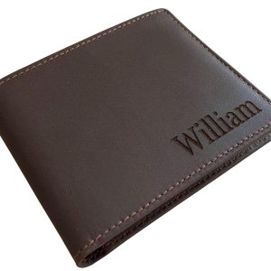 Men’s Real Leather Custom Bifold Wallet, RFID Blocking Customized Wallet with ID Window, Genuine Leather Credit Card Holder for Men with Gift Box Men’s Real Leather Custom Bifold Wallet, RFID Blocking Customized Wallet with ID Window, Genuine Leather Credit Card Holder for Men with Gift Box