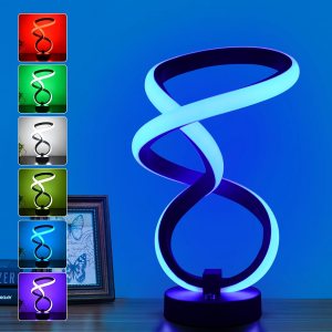 AVANLO Modern Table Lamp Christmas Gifts, RGB Touch Dimmable Bedside Lamp, LED Unique Spiral Lamp for Bedroom, Cool Desk Nightstand Lamps for Living AVANLO Modern Table Lamp Christmas Gifts, RGB Touch Dimmable Bedside Lamp, LED Unique Spiral Lamp for Bedroom, Cool Desk Nightstand Lamps for Living