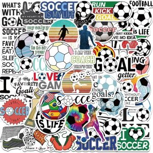 Calcomanías deportivas de fútbol, accesorios de fútbol, 50 calcomanías impermeables de vinilo de FDCcX para botella de agua, laptop, bicicleta, Calcomanías deportivas de fútbol, accesorios de fútbol, 50 calcomanías impermeables de vinilo de FDCcX para botella de agua, laptop, bicicleta,