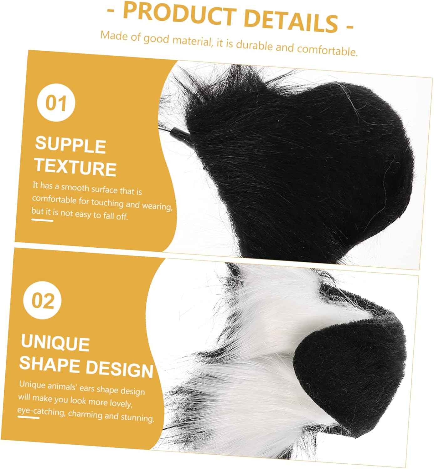 Holibanna Diadema de orejas de perro de peluche, accesorios para el cabello para baile de graduación, diadema de orejas para perro, disfraz de