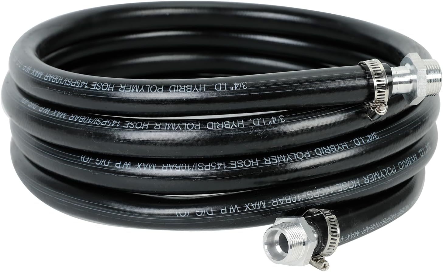 Tubo de manguera de transferencia de combustible diesel de gasolina NPT de 34 pulgadas con abrazaderas, manguera de polímero híbrido 145PSI10BAR,