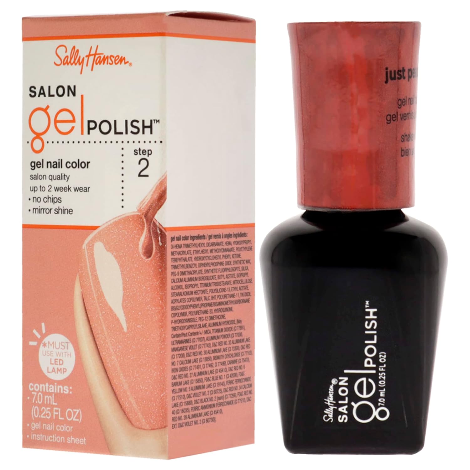 Sally Hansen Salon Pro Kit básico de gel, Shall We Dance, Just Peachy, paquete de de 1, color fantasía (Just Peachy)