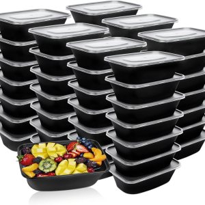 Pequeños recipientes de preparación de comidas, 12 onzas paquete de 50 Mini recipientes individuales de 1 compartimento para preparación de comidas Pequeños recipientes de preparación de comidas, 12 onzas paquete de 50 Mini recipientes individuales de 1 compartimento para preparación de comidas